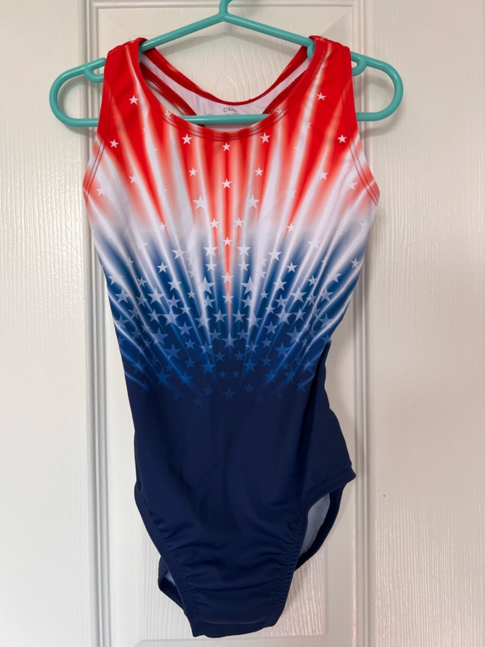 Red White Blue Starburst Gymnastics Leotard